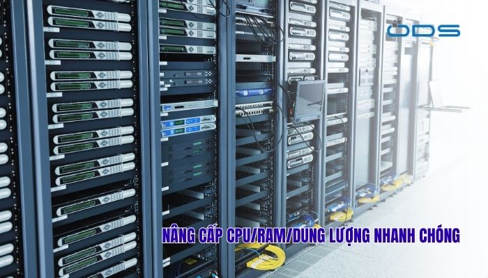 Điểm mạnh của VPS là nâng cấp CPU/RAM/dung lượng nhanh chóng