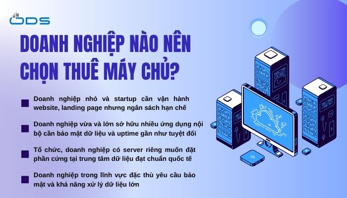Những loại hình doanh nghiệp nên sử dụng dịch vụ thuê máy chủ để tối ưu hạ tầng công nghệ