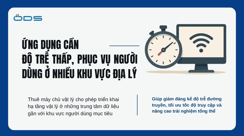 Ứng dụng cần độ trễ thấp, phục vụ người dùng ở nhiều khu vực địa lý