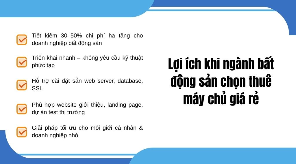Lợi ích khi ngành bất động sản chọn thuê máy chủ giá rẻ