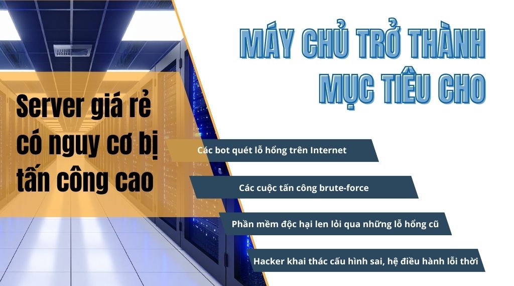Server giá rẻ có nguy cơ bị tấn công cao