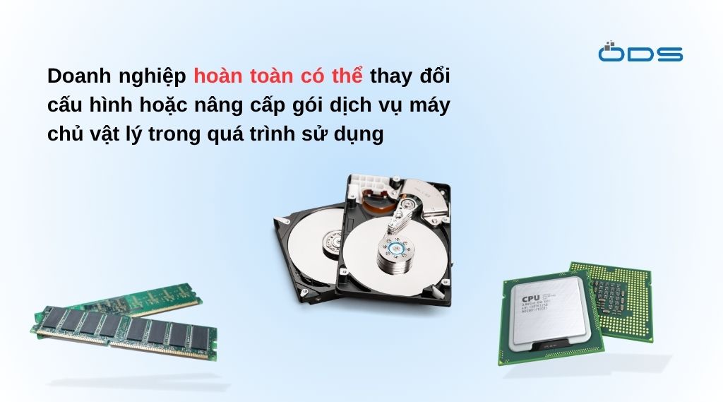 Thay đổi cấu hình hoặc gói dịch vụ sau khi thuê máy chủ vật lý